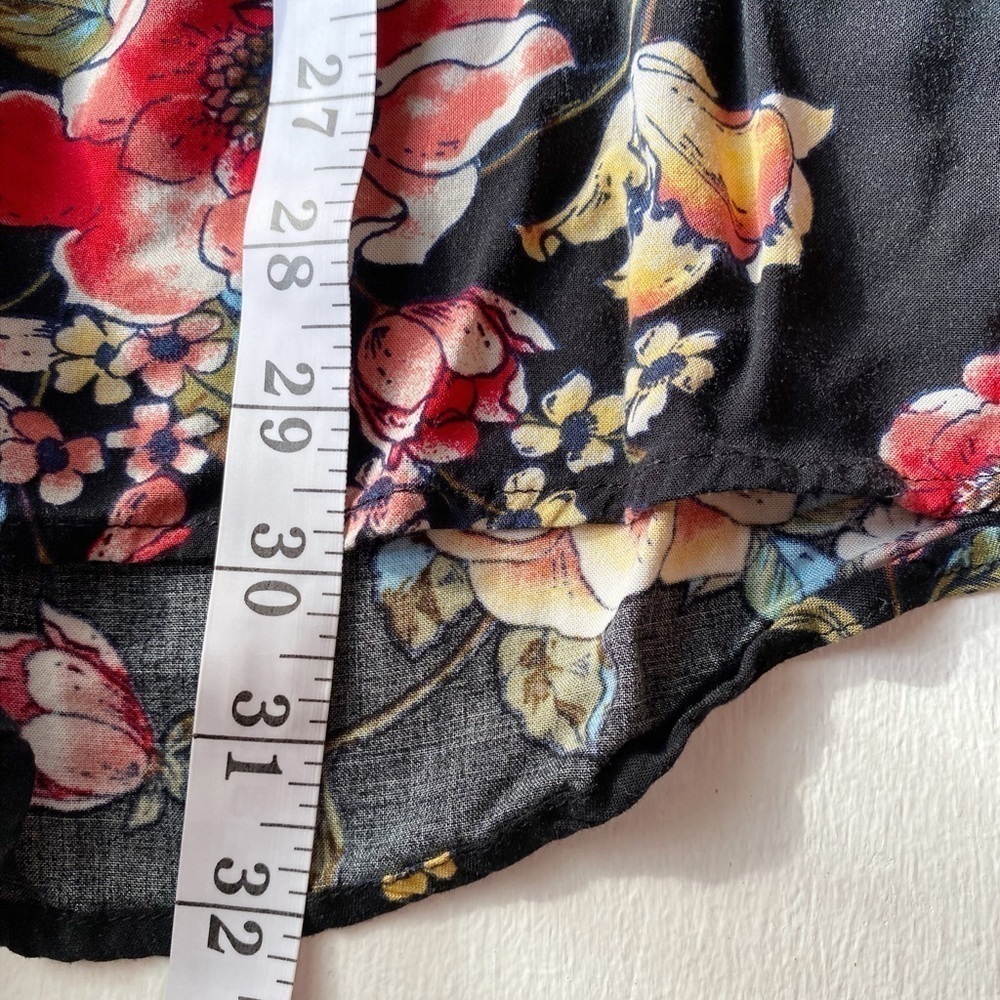 XHILARATION Black Floral Long Sleeve Mini Dress - Picture 14 of 16